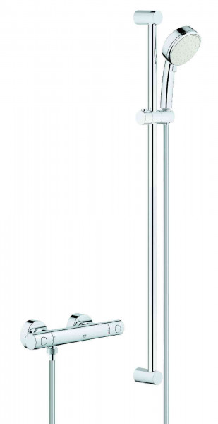 Grohe Thermostatic Shower Mixer Grohtherm 800 Cosmopolitan With Shower Set 150x304mm Chrome