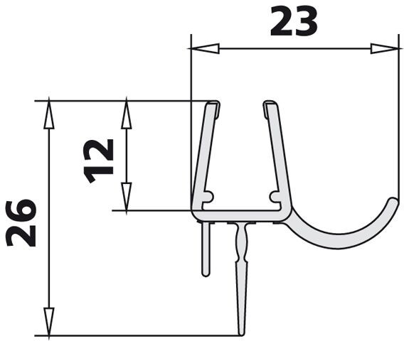 Kermi WALK-IN Horizontal sealing strip length 985 mm (2534071)