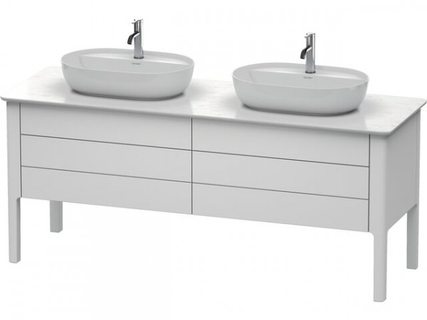 Duravit Double Vanity Unit Luv Floor-standing Tank on the left 743x1733x570mm White stained matt laquered Both Sides