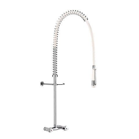Delabie Pull Out Kitchen Tap wall-mounted without bib tap Chrome