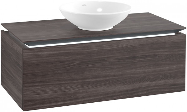 Villeroy and Boch Countertop Basin Unit Legato Washbasin in the middle with lighting 1000x380x500mm Oak Graphite