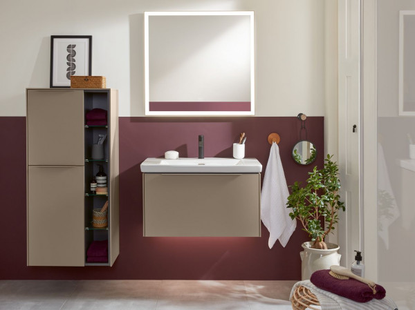 Vanity Unit Built-In Basin Villeroy and Boch Subway 3.0 1 drawer 462x432mm Taupe | Monochrome | Without Light | 772 mm