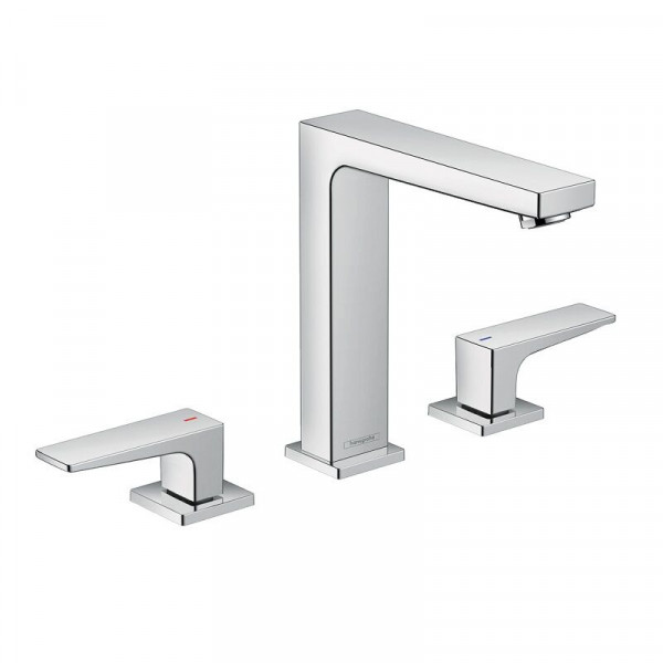 Hansgrohe 3 Hole Basin tap Metropol 100 with lever handle and push-open waste