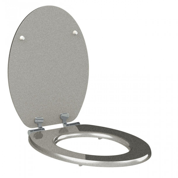 Allibert Soft Close Toilet Seat SILVER 367x50x470mm Silver