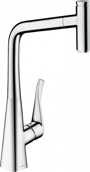 Pull Out Kitchen Tap Hansgrohe Metris Select M71 1 throw lever 320mm Chrome