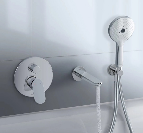 Concealed Bath Shower Mixer Duravit Wave Ø170mm Chrome WA5210012010