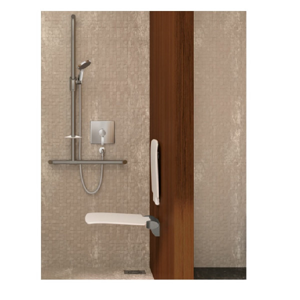 Concealed Bath Shower Mixer Delabie SECURITHERM With elbow 166x166mm Silver Gloss