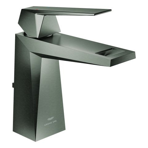Single Hole Mixer Tap Grohe Allure Brilliant with pull tab 166mm Brushed Hard Graphite