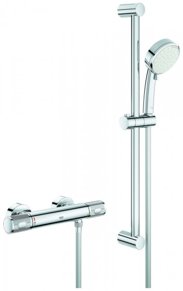 Shower Set Grohe Grohtherm 1000 Performance 600mm Thermostatic with EcoButton Chrome