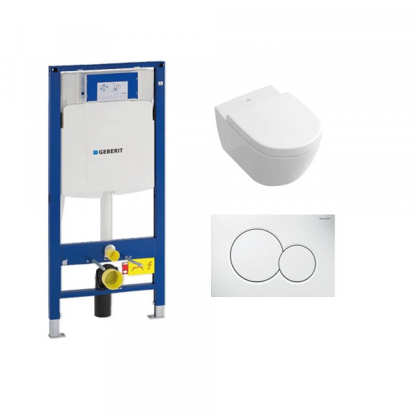 Villeroy and Boch + Geberit Wall Hung Toilet 5614R001 + 9M68S101 + 111300005 +111815001 + 115770115