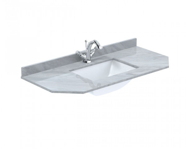 Vanity Basin Bayswater Victrion Angled Marble Top 1 hole 1000mm Grey
