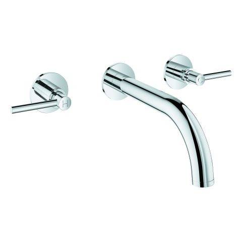 Wall-Mounted 2 Handle Basin Tap Grohe Atrio 3 holeslever handle Chrome