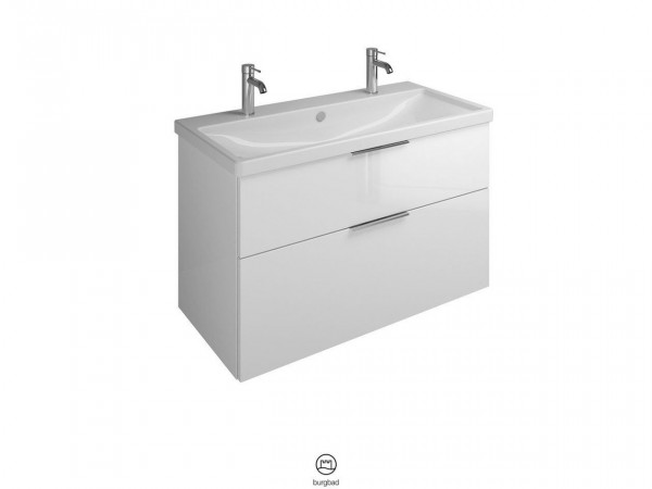 Bathroom Set Burgbad Eqio Double washbasin, 2-drawer unit 1030x645mm Customisable SEYR103-PN258