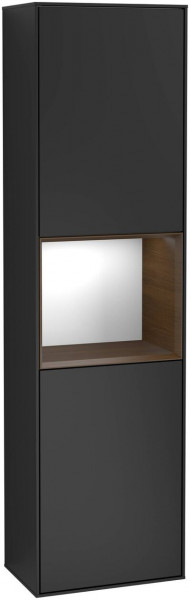 Villeroy and Boch Tall Bathroom Cabinets Finion 418x1516x270mm Black matte Lacquer G470GNPD