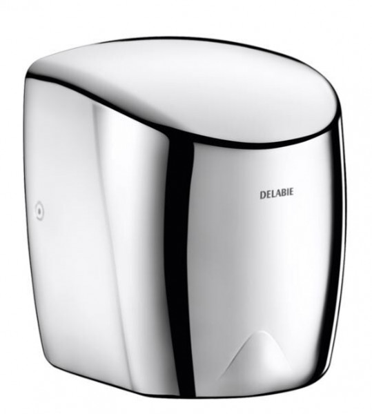 Delabie HIGHFLOW forced-air hand dryer bright polished stainless steel