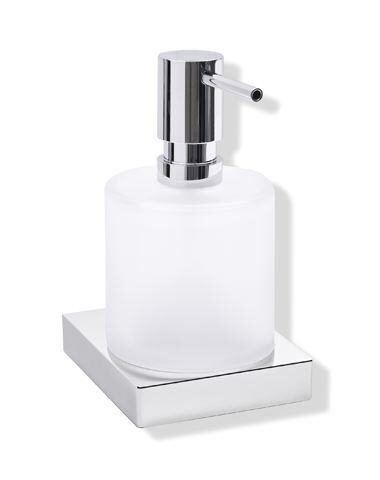 Hewi wall mounted soap dispenser System 100 with holder Chrome/Satin Glass