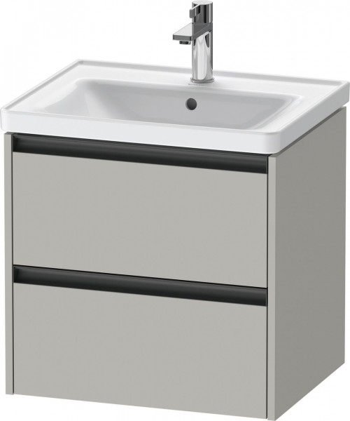 Vanity Unit Built-In Basin Duravit Ketho.2 2 drawers, anthracite handles, for washbasin D-Neo 584x549x455mm Concrete Grey Matt K25281007070000