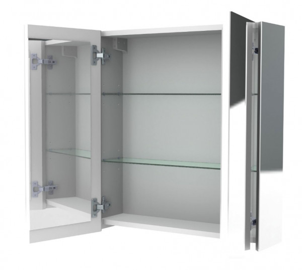 Bathroom Mirror Cabinet Allibert OSLO 2 doors 600mm Aluminium Grey