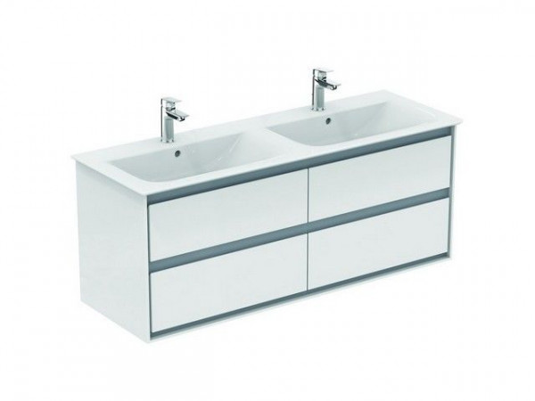 Ideal Standard Double Vanity Unit Connect Air 1300mm Glossy White E0824B2