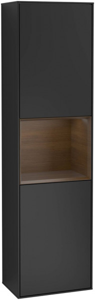 Villeroy and Boch Tall Bathroom Cabinets Finion 418x1516x270mm Black matte Lacquer G460GNPD