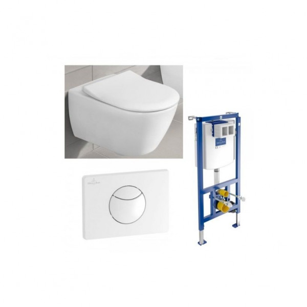 Villeroy and Boch Wall Hung Toilet  Subway 2.0 5614R0R1 + 9M78S101 + 92246100 + 92248568