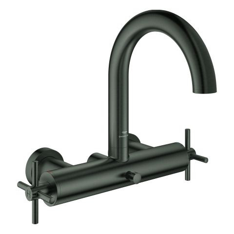 Wall Mounted Bath Shower Mixer Grohe Atrio Brushed Hard Graphite