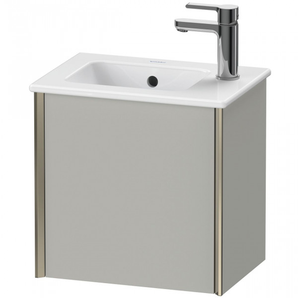 Cloakroom Vanity Unit Duravit XViu left door hanging, for washbasin ME 410mm Concrete Grey Matt/Champagne XV4024LB107