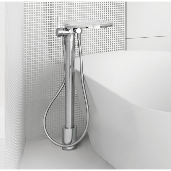 FreeStanding Bath Tap Laufen KARTELL with hand shower and shelf 785mm Chrome