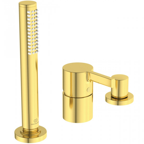 Deck Mounted Bath Tap Ideal Standard JOY with reversing valve and hand shower Brushed Gold