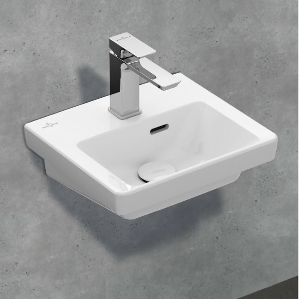 Cloakroom Basin Villeroy and Boch Subway 3.0 1 hole, With overflow, Unpolished 370mm Alpine White