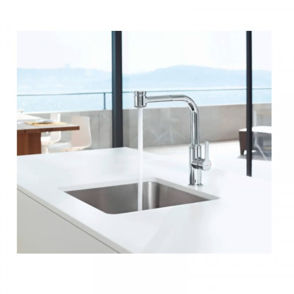Kitchen Mixer Tap Hansa RONDA Low pressure, for open water heater, 2 jets Chrome