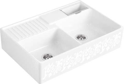 Villeroy and Boch Countertop Sink double 895mm White Pearl CeramicPlus 632391KTHL1