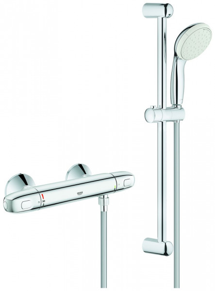 Shower Set Grohe Grohtherm 1000 600mm Thermostatic with EcoButton Chrome