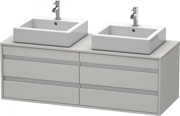 Duravit Double Vanity Unit Ketho Wall-Mounted for both sides Concrete Grey Matt 1400 mm KT6657B0707