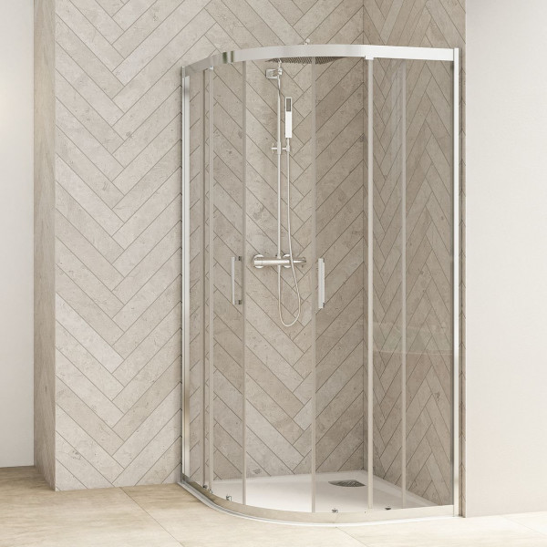 Sliding shower Doors Kinedo SMART DESIGN 1 door, with treshold, quadrant 1000mm Transparent Glass ,Chrome Profil