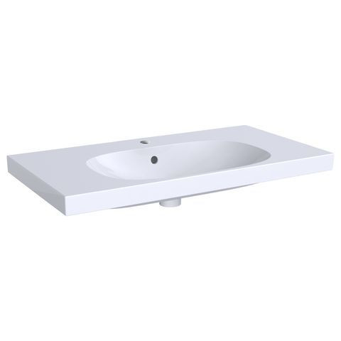 Geberit Vanity Washbasin Acanto Simple Mounting With Storage Surface 900x168x482mm 1 hole White 500623012