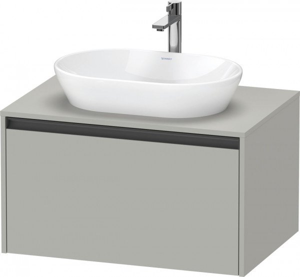 Vanity Unit For Countertop Basin Duravit Ketho.2 1 drawer, anthracite handle 800x459mm Concrete Grey Matt K24885007070000