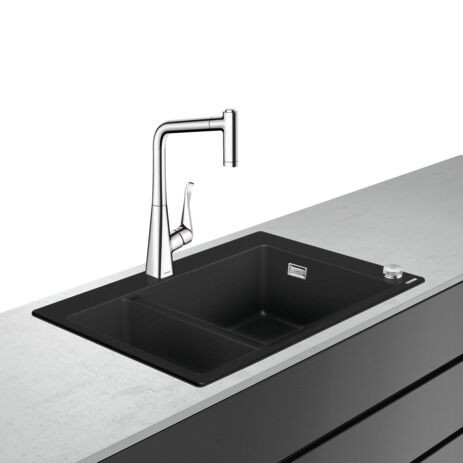 Hansgrohe Undermount Sink C51 Pack Graphite Black/Chrome 770 mm 43215000
