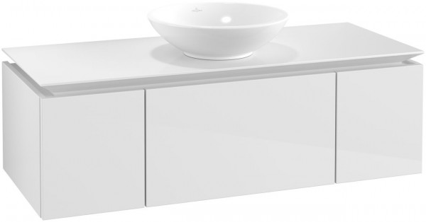 Villeroy and Boch Countertop Basin Unit Legato 3 Drawers 1200x380x500mm Glossy White
