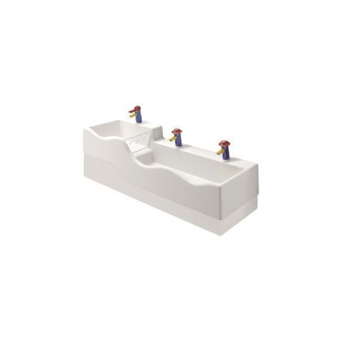 Geberit Public Bathroom Sink Bambini 3 Holes For Children Deeper On The Right 1350x300x415mm