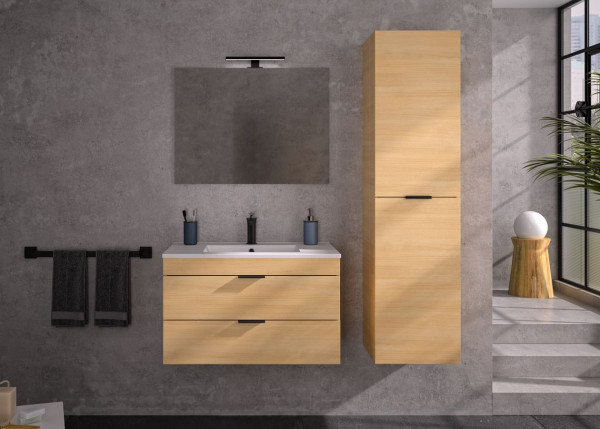 Bathroom Set Allibert NEW YORK LED mirror, vanity unit and under counter unit 800x500mm Oak Sorano