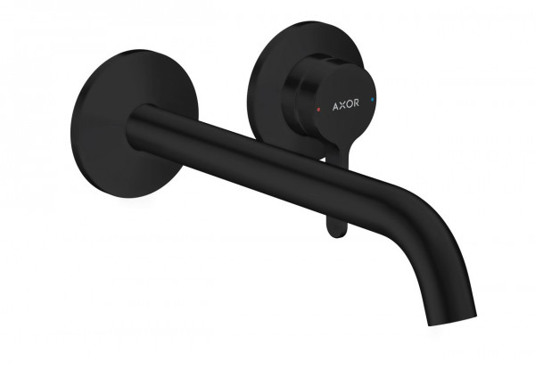 Wall Mounted Basin Tap Axor ONE with 220 mm spout and with waste set Black Mat
