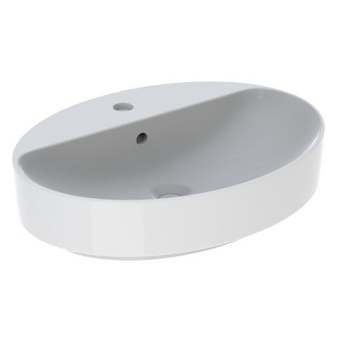 Geberit Countertop Basin VariForm 1 Tap Hole With Overflow 600x158x450mm White 500772012