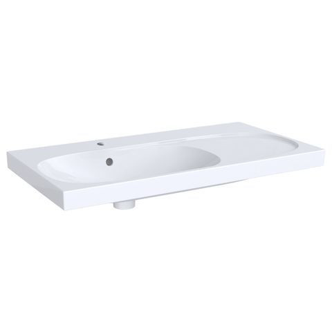 Geberit Vanity Washbasin Acanto Simple Mounting With Storage Surface On The Right 1 hole White 500625012