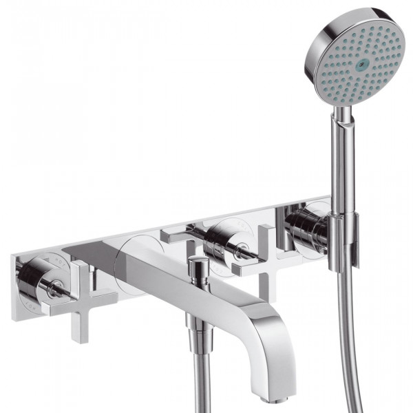 Wall Mounted Bath Tap Citterio 3 hole bath / shower braces handles with plate Axor