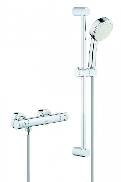 Grohe Thermostatic Shower Mixer Grohtherm 800 Cosmopolitan With Shower Set 150x304mm Chrome
