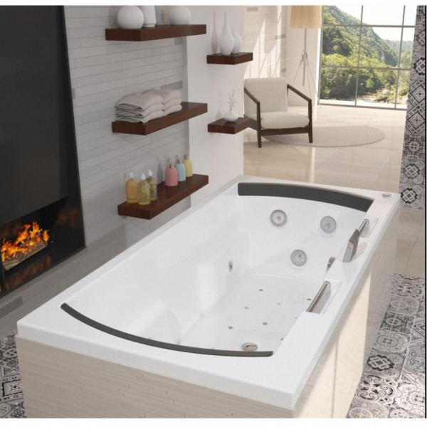 Whirlpool Bath Double Riho Lisa Thermae 1800x900mm Glossy White