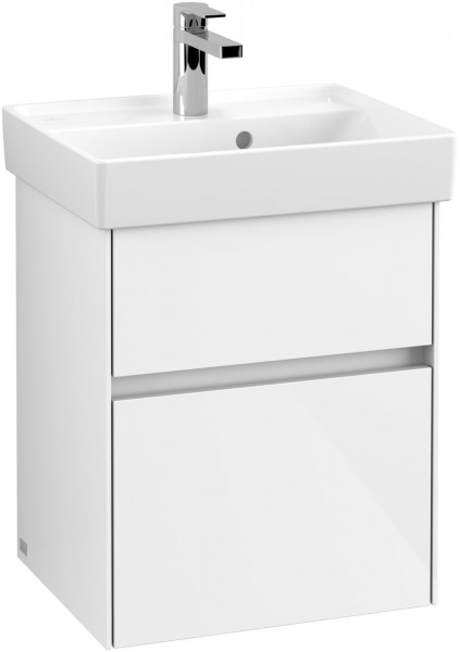 Vanity Unit Built-In Basin Villeroy and Boch Collaro 460mm For hand wash basin, 2 drawers, LED Glossy White