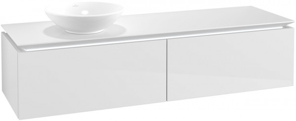 Villeroy and Boch Countertop Basin Unit Legato 1600x380x500mm Glossy White | Washbasin Left | With Light