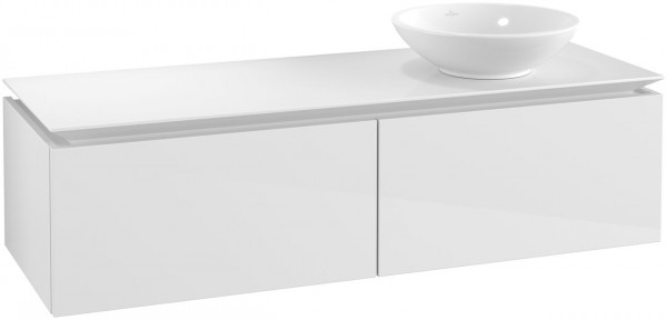 Villeroy and Boch Countertop Basin Unit Legato Sink on the right 1400x380x500mm Glossy White